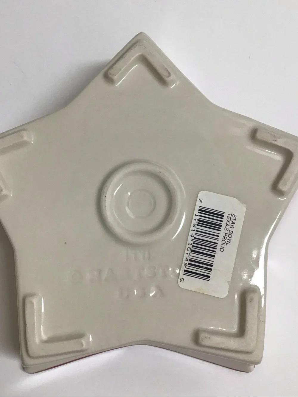 Hartstone Pottery Star Bowl Texas Proud Serving Dish July 4th Vintage 1991 NWT - Picture 9 of 12